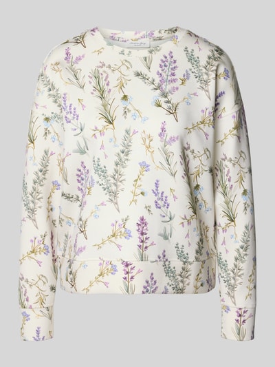 Produktfoto, Sweatshirt O-Neck mit Lavendelprint van Christian Berg Woman, mix van viscose en elastaan, los model, elastische boorden, lavendelprint