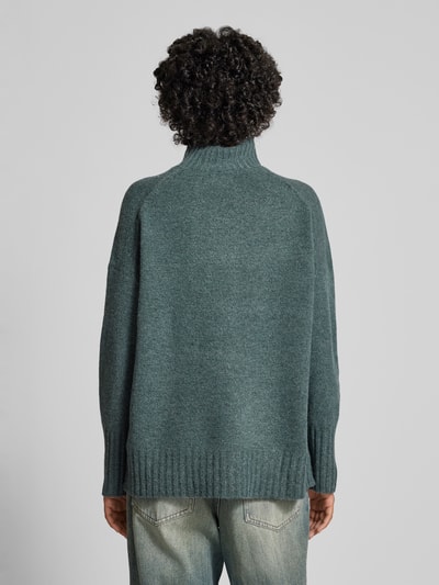 Only Gebreide pullover met opstaande kraag, model 'GABRIEL' Rietgroen - 5