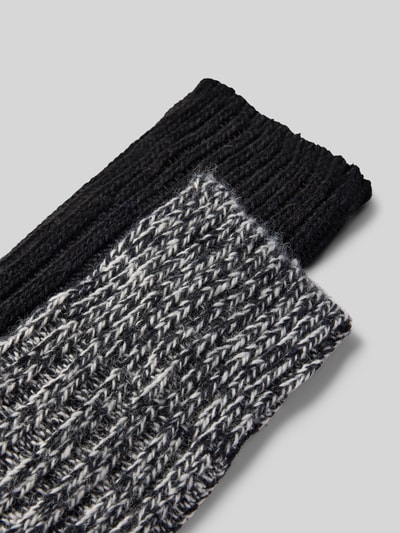 Snocks Skarpety z prążkowanymi wykończeniami w zestawie 2 szt. Ciemnoszary melanż 2