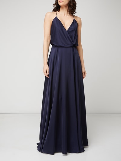 Unique Abendkleid aus Satin Dunkelblau 1