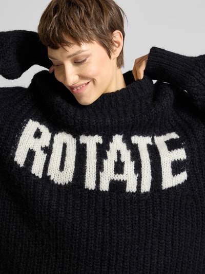 ROTATE Oversized Pullover mit Label-Print Black 3