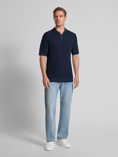 Tom Tailor Relaxed Fit Poloshirt aus Baumwoll-Mix Dunkelblau 1