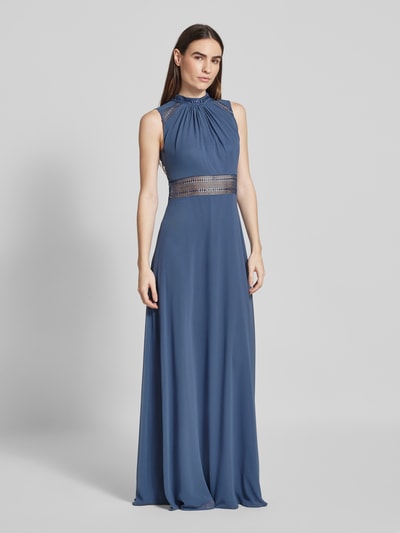 V.M. Abendkleid mit Stehkragen Hellblau 1