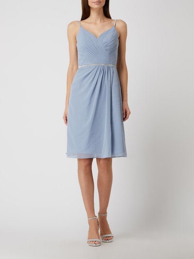 Luxuar Cocktailkleid mit Strasssteinbesatz Bleu 1