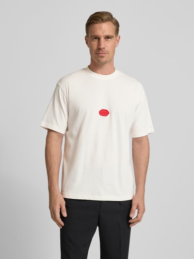 HUGO Relaxed Fit T-Shirt aus Baumwoll-Jersey Modell 'DIVIS' Weiss 4