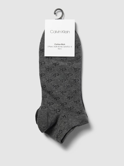 CK Calvin Klein Socken mit Label-Detail Modell 'EDUARDO' im 2er-Pack Mittelgrau 3