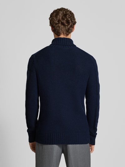 FTC-Cashmere Sweter z dzianiny z mieszanki bawełny i kaszmiru Granatowy 5