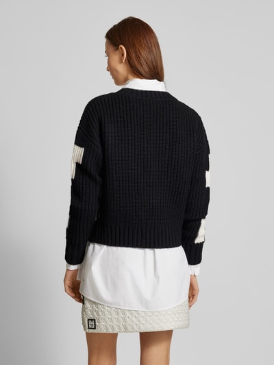 Marc Cain Gebreide pullover met ribboorden Zwart - 5