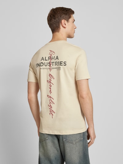 Alpha Industries T-shirt met logoprint Offwhite - 5