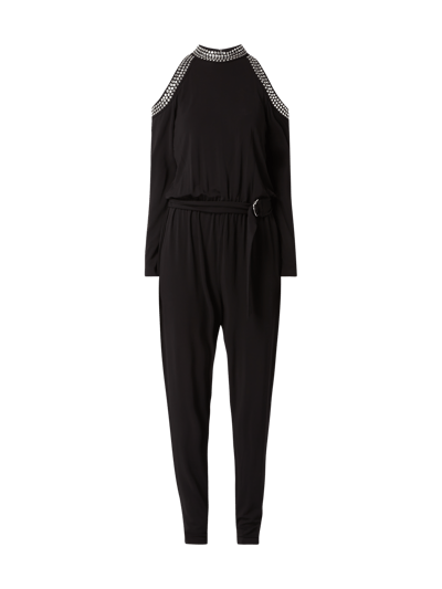 MICHAEL Michael Kors Cold Shoulder Jumpsuit mit Ziersteinbesatz Black 2