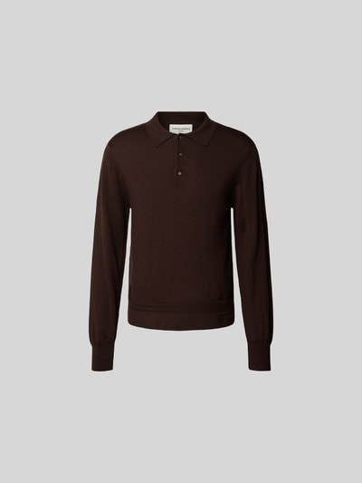 Officine Générale Pullover mit Polokragen Dunkelbraun 2