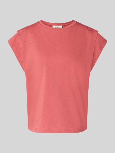 Produktfoto, T-Shirt mit Kappärmeln Modell 'PIO' von Bash, bawełna, prosty krój, dekolt okrągły, długość tyłu w rozmiarze S: 58 cm, różowy