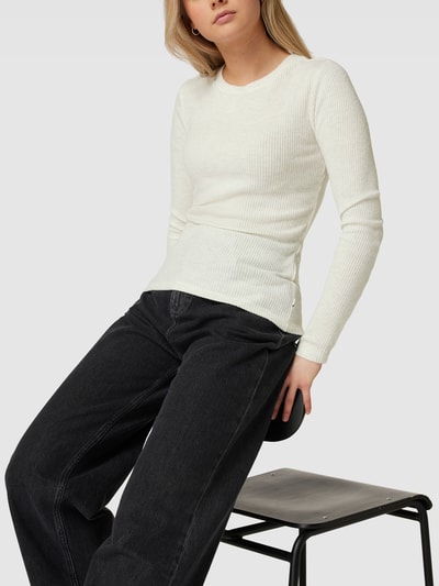 QS by s.Oliver Shirt met lange mouwen in riblook Offwhite - 3
