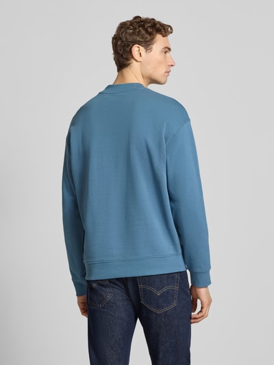 HUGO Regular Fit Sweatshirt aus reiner Baumwolle Modell 'DAPOCREW' Rauchblau 5