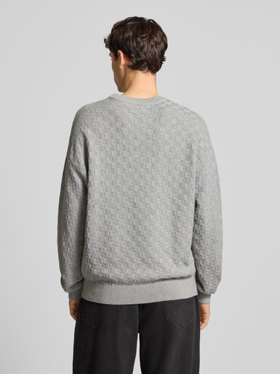 REVIEW Regular fit pullover in gebreide look Lichtgrijs gemêleerd - 5