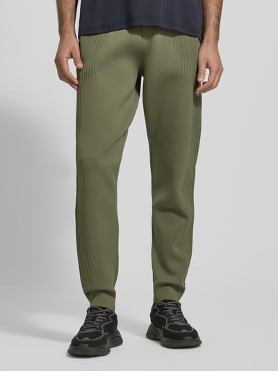 BOSS Green Spodnie dresowe o kroju regular fit z żakardowymi akcentami model ‘ACTIVE PUSH’ Beżowy 4