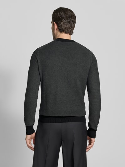 BOSS Regular Fit Strickpullover aus Baumwoll-Schurwoll-Mix Modell 'HESTRO' Black 5