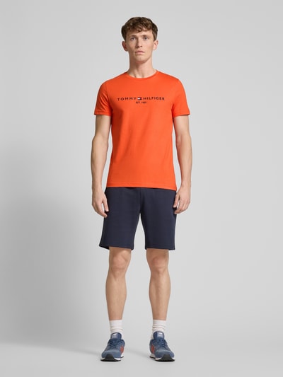 Tommy Hilfiger T-Shirt mit Label-Stitching Orange 1