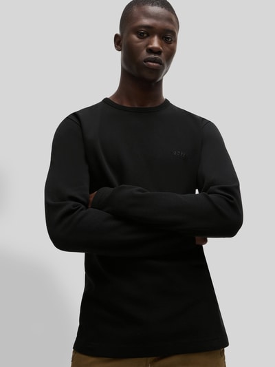 BOSS Orange Regular fit shirt met lange mouwen en wafelstructuur, model 'TEMPESTO' Zwart - 3