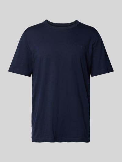 Tom Tailor Regular Fit T-Shirt aus reiner Baumwolle mit gummiertem Logo-Print Marine 2