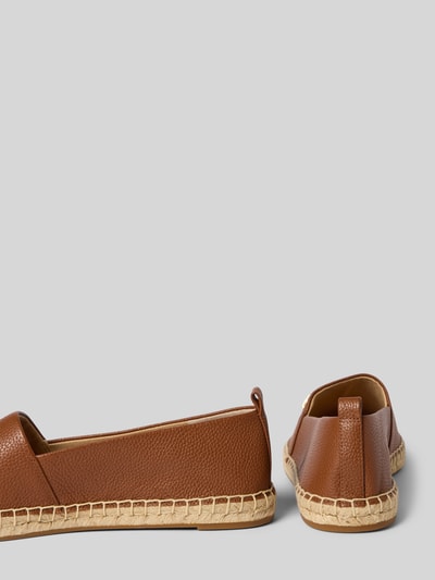 Lauren Ralph Lauren Espadrilles van leer met logodetail, model 'CAMERYN' Camel - 2