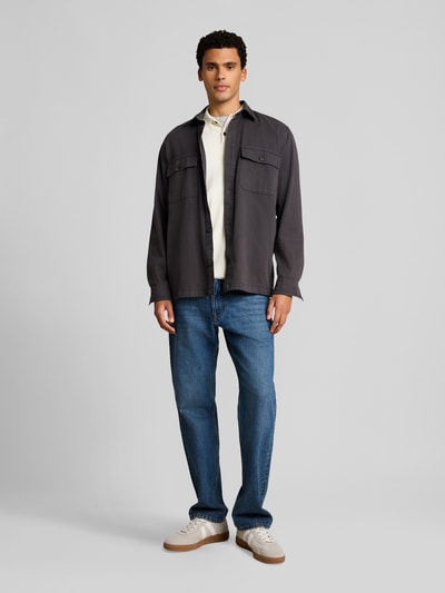 Tom Tailor Denim Regular Fit Poloshirt mit Viskosemix Offwhite 1