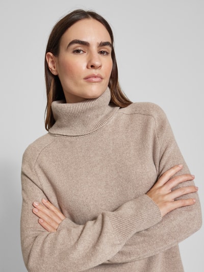 Gant Wollpullover mit Rollkragen Modell 'HERRINGBONE' Hellgrau Melange 3