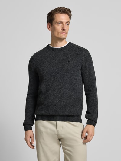 MCNEAL Regular fit gebreide pullover van pure wol Donkergrijs gemêleerd - 4
