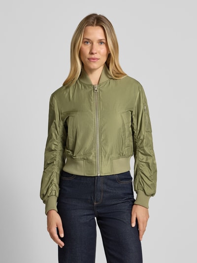 Marc O'Polo Relaxed Fit Bomberjacke mit gerippten Abschlüssen Schilf 4