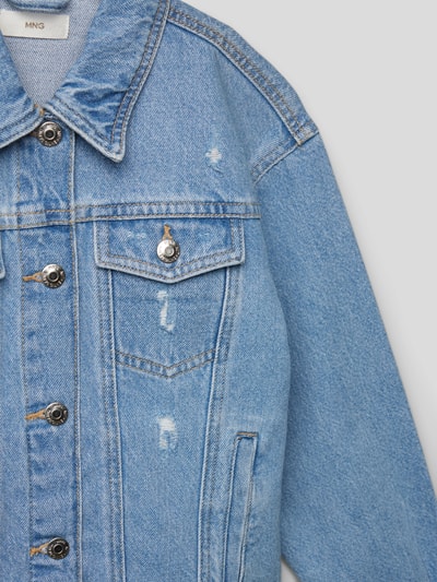 Mango Jeansjacke im Destroyed-Look Modell 'alice' Blau 2