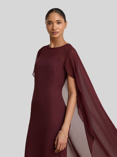 Lauren Ralph Lauren Fließendes Abendkleid mit Cape-Detail Bordeaux 1
