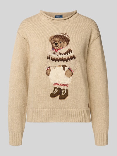 Polo Ralph Lauren Strickpullover mit Motiv Beige Melange 2