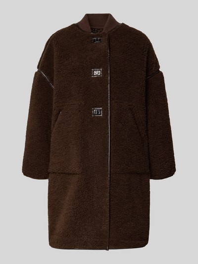 Bash Płaszcz o kroju relaxed fit z futerka model ‘Millie’ Ciemnobrązowy 2