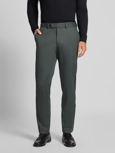 Christian Berg Men Pantalon met bandplooien Donkergroen - 4
