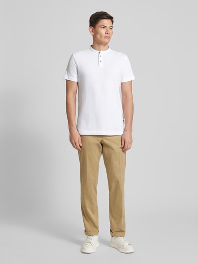 Tom Tailor Regular Fit Poloshirt mit Strukturmuster Weiss 1