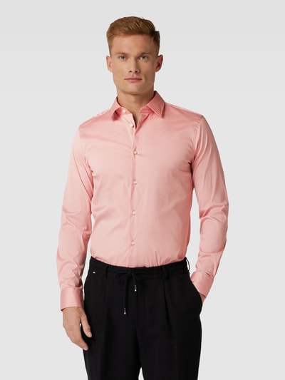 Joop! Slim Fit Slim fit zakelijk overhemd met kentkraag Rood - 4