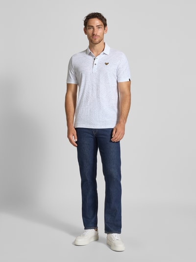 PME Legend Regular Fit Poloshirt aus reiner Baumwolle mit Label-Stitching Weiss 1