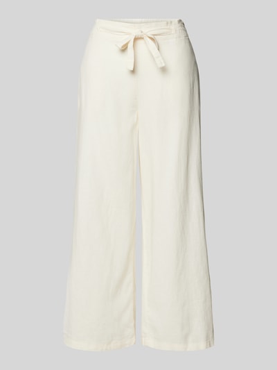 Christian Berg Woman Loose fit linnen culotte met tunnelkoord Offwhite - 2
