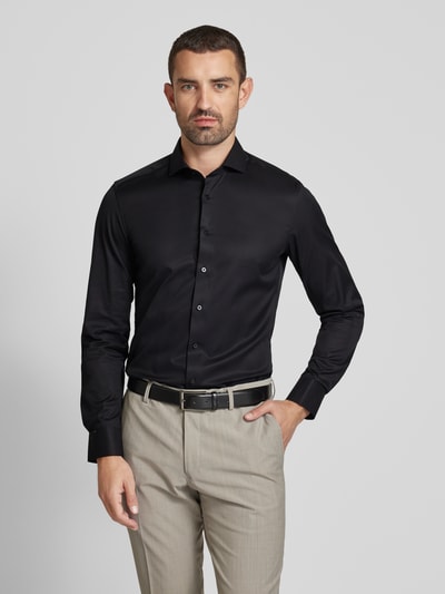 Eterna Slim Fit Businesshemd aus Twill Black 4