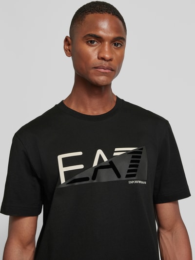 EA7 Emporio Armani T-shirt met labelprint Zwart - 3