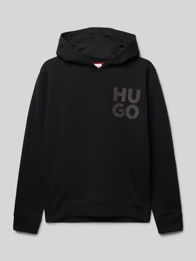 HUGO Hoodie mit Label-Print Black 1