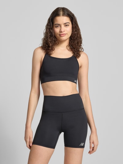 New Balance slim fit sport-bh met logoprint Zwart - 4