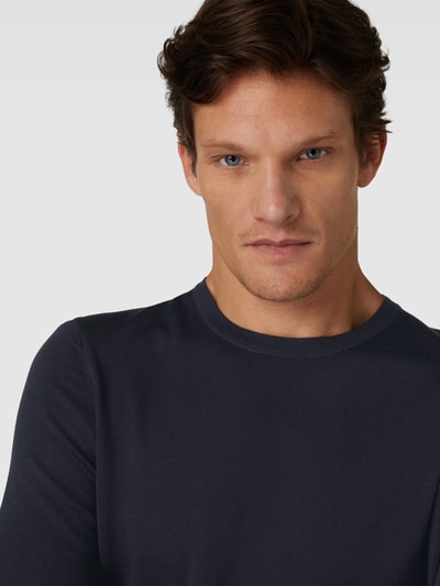 MAERZ Muenchen Pullover met normaal model en eenkleurig design Marineblauw - 3