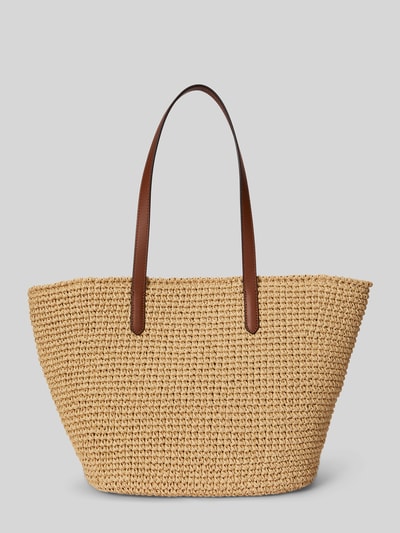 Lauren Ralph Lauren Shopper aus Stroh mit Logo-Applikation Beige 5