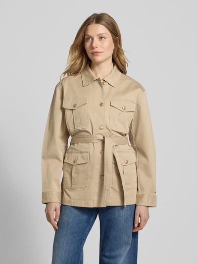 Tommy Hilfiger Regular fit overhemdjack met goudkleurige knopen Zand - 4