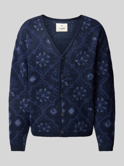 Jack & Jones Premium Cardigan mit V-Ausschnitt Modell 'UMAGNE' Dunkelblau 2