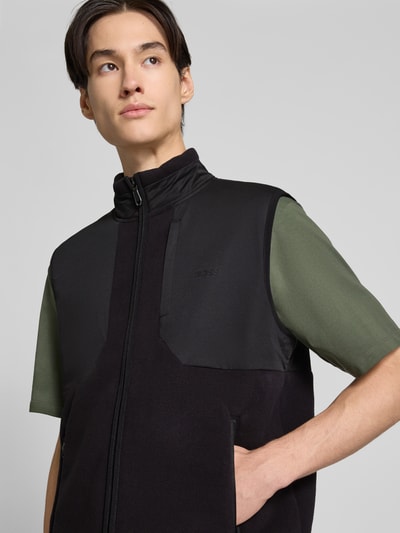 BOSS Green Kamizelka o kroju regular fit z zamkiem błyskawicznym model ‘HOLE SVEEDY’ Czarny 3