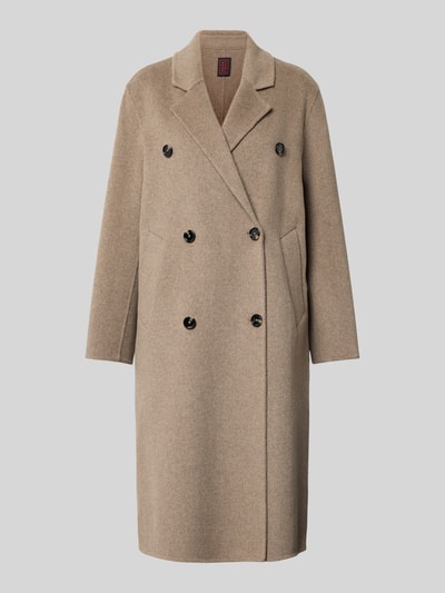 Stefanel Lange jas met reverskraag en steekzakken Beige gemêleerd - 2