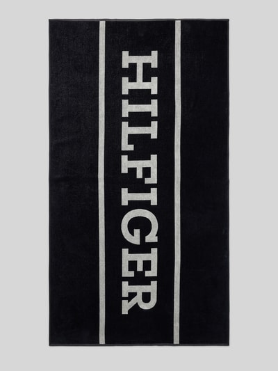 Tommy Hilfiger Handtuch mit Label-Print Modell 'Towels' Dunkelblau 2