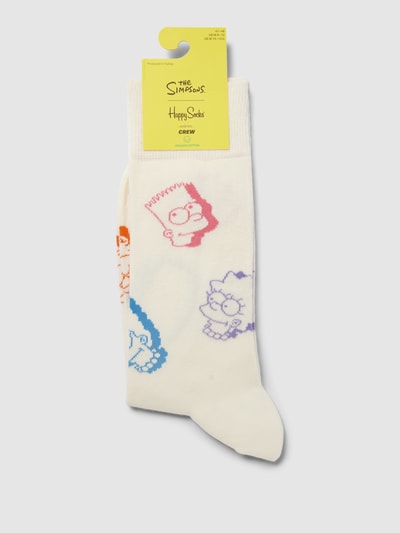 Happy Socks Socken mit Motiv-Print Modell 'The Simpsons' Weiss 3